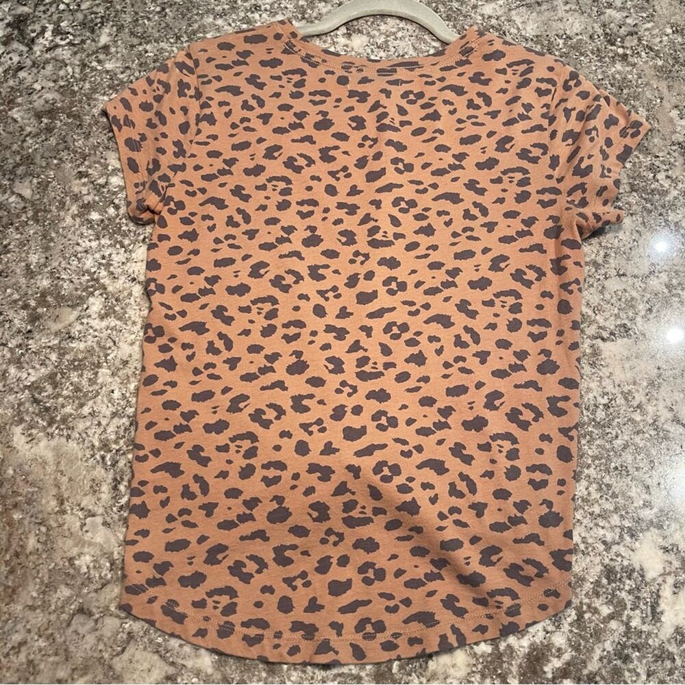 Abercrombie and Fitch Animal Print Front Tie Shirt | Size Small |Black and Brown - Picture 5 of 7